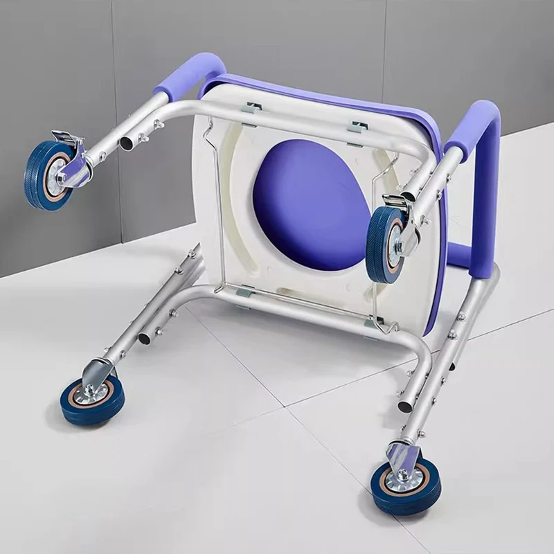 كبار السن قعادة الحمام كرسي دش المرحاض خطوة عجلات البراز الطبي في الهواء الطلق المعاقين مصمم Cabeceros أثاث ما بعد الحداثة #5