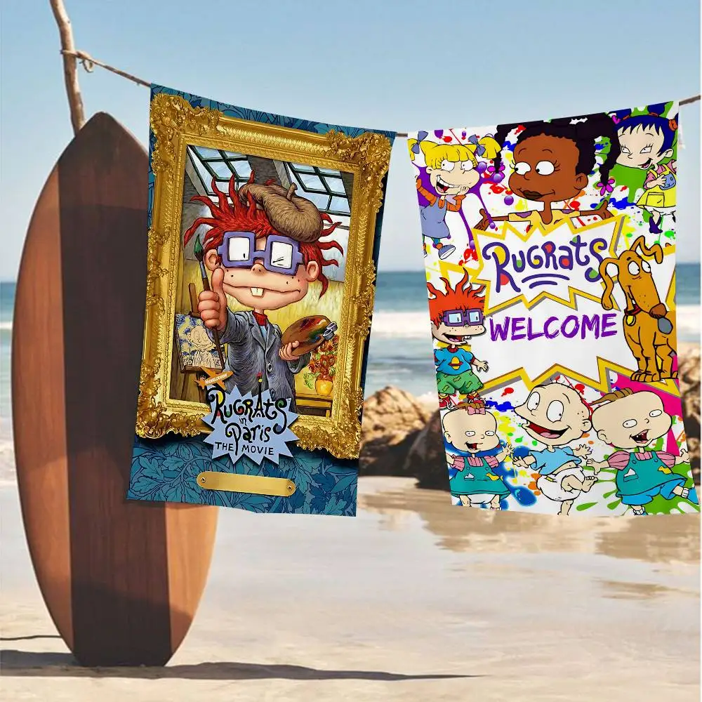 Cartoon R-Rugrat Anime Beach Swimming Towel Soft Absorbent Washcloth Children's Gifts for Kids Travel Camping Gym