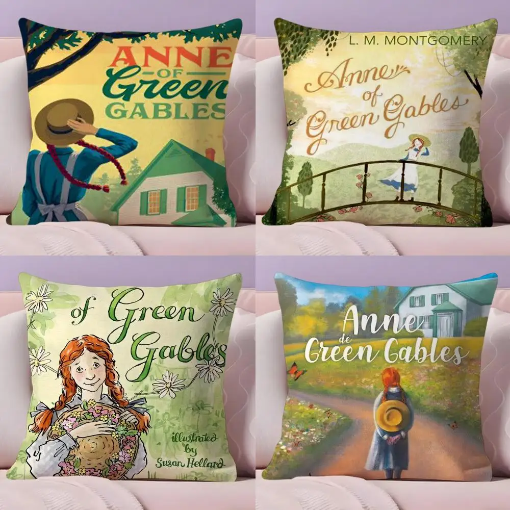 Anne of G-Green Gables Cushion Cover Soft Short Plush Double-Sided Printing Home Decor Machine Washable Pillow Case Gift