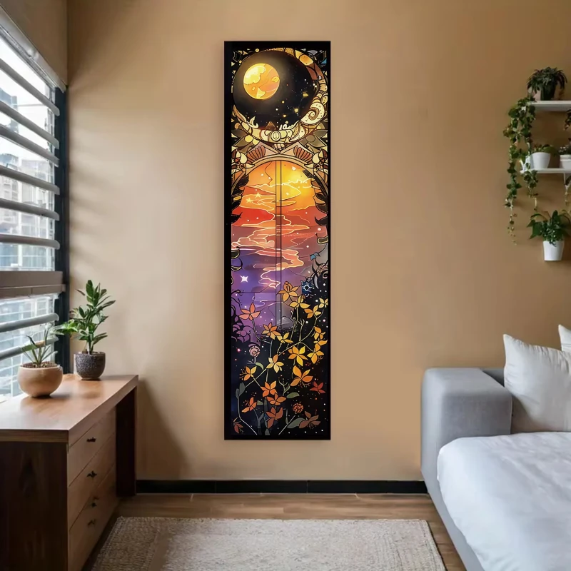 Tapestry Clearance Large Wall Tapestry Moon Star Floral Stained Glass Bohemian Mystic Nature Bedroom Living Room Home Decor
