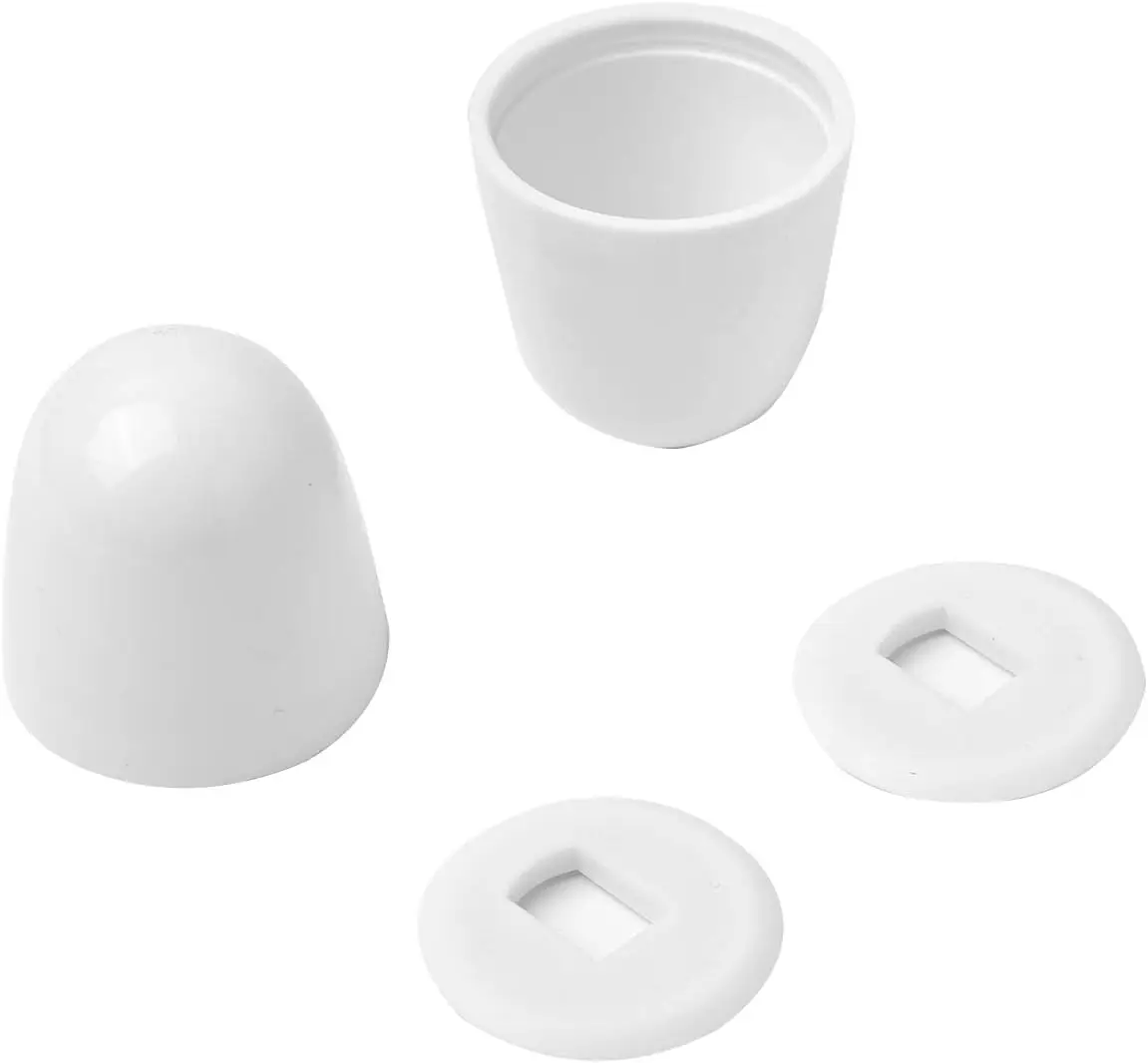 2 Packs Universal Plastic Round Push-On Toilet Bowl Caps Covers, with Extra Washers for Easy installation, 1.43 Inch Height