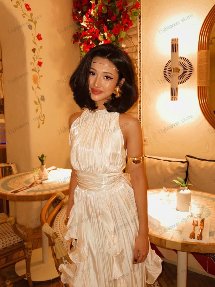 Moderne Abendkleider, Satin-Abschlussballkleid, ärmellos, rückenfrei, Roben für formelle Partys, charmante Vestidos De Gala, individuell gestaltet 2026