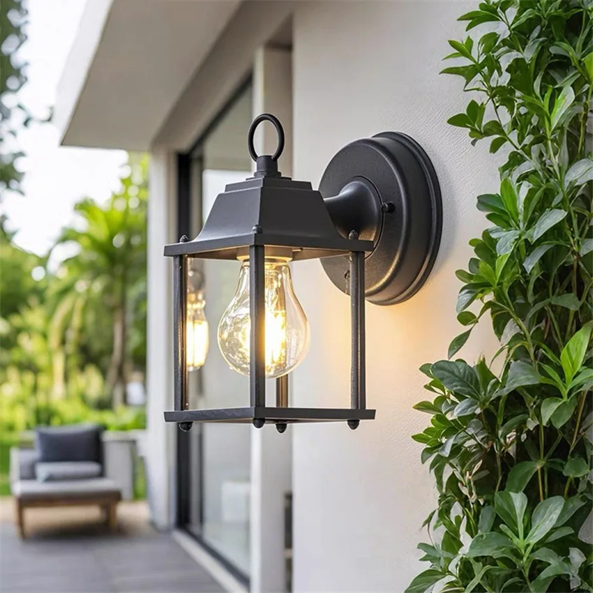 

American European Outdoor Balcony Retro Wall Light Waterproof Hotel Homestay Exterior Wall Light Courtyard Corridor Wall Light