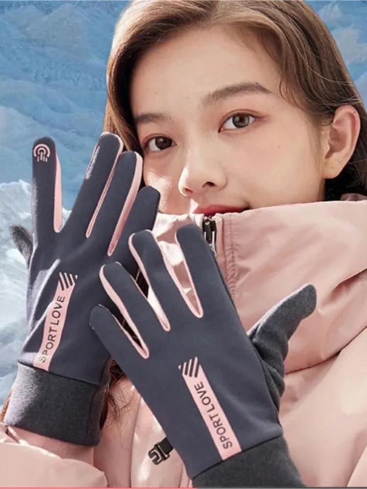 AliExpress Winter Gloves For Men And Women With Fleece Windproof Warm Touch Screen Anti Slip Outdoor Sports Cycling Gloves