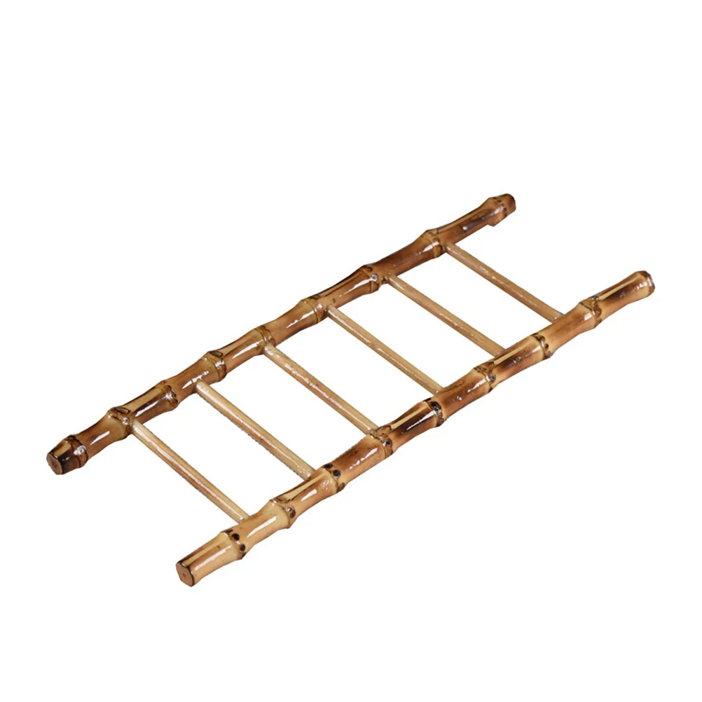 

Mini Bamboo Ladder Props Ornament Miniature Decorations Decorate Small Photo Ladders