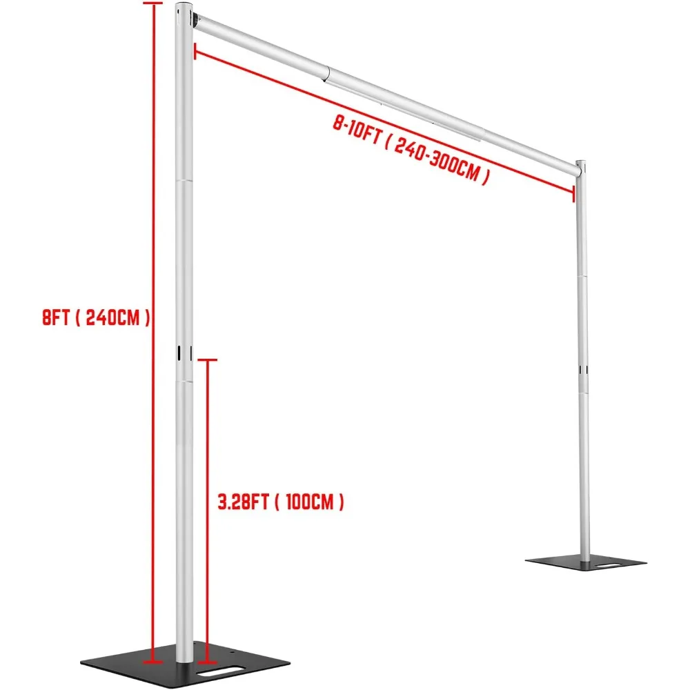 Pipe and Drape Backdrop Stand Kit 8ft x 10ft, Heavy Duty Wedding Backdrop for Events Decoration Backdrop Frame