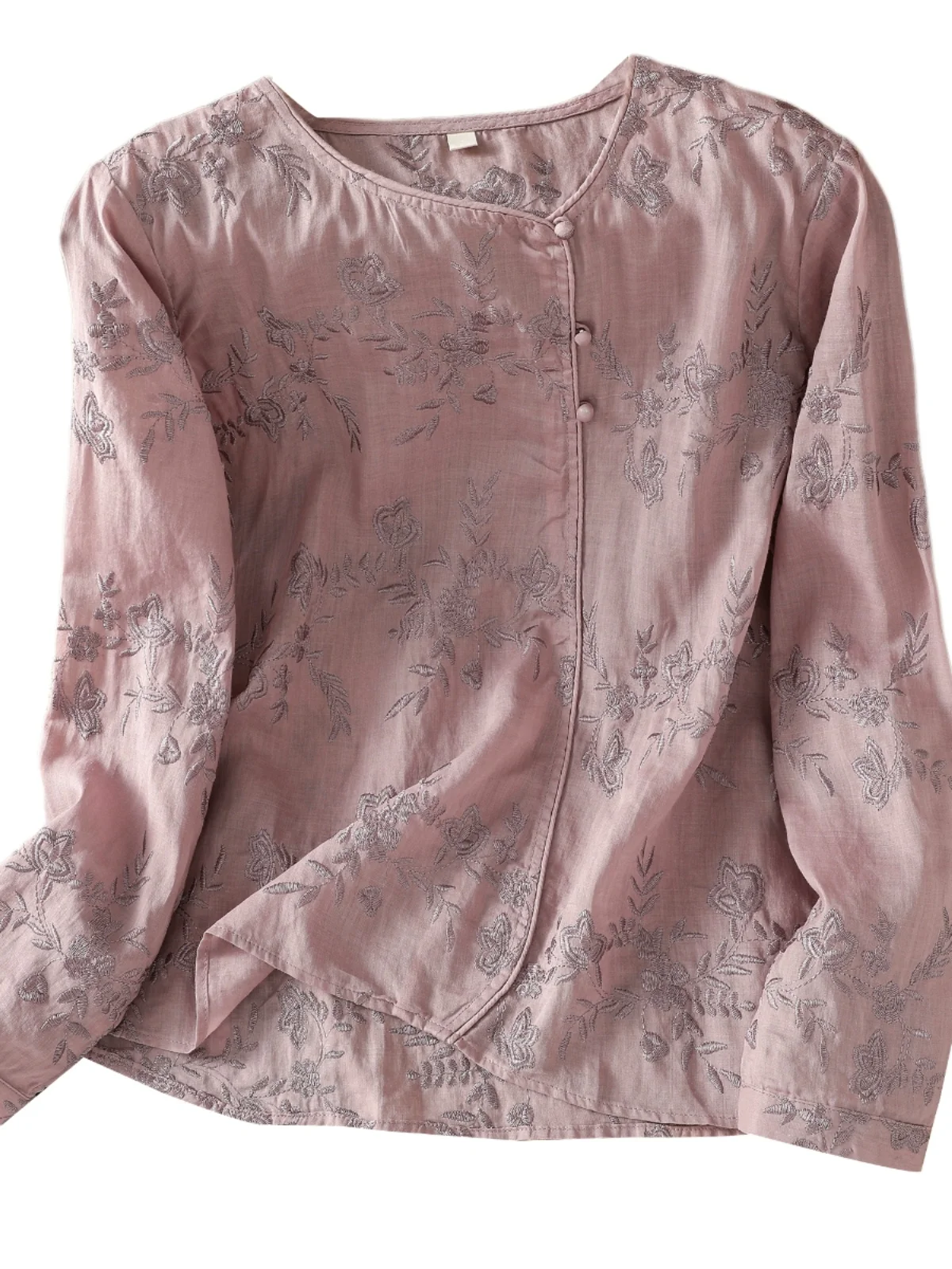 Ele Heavy Embroidery Cotton Linen irt Women's Spring Summer New Chinese Sle National Faion Button up Top