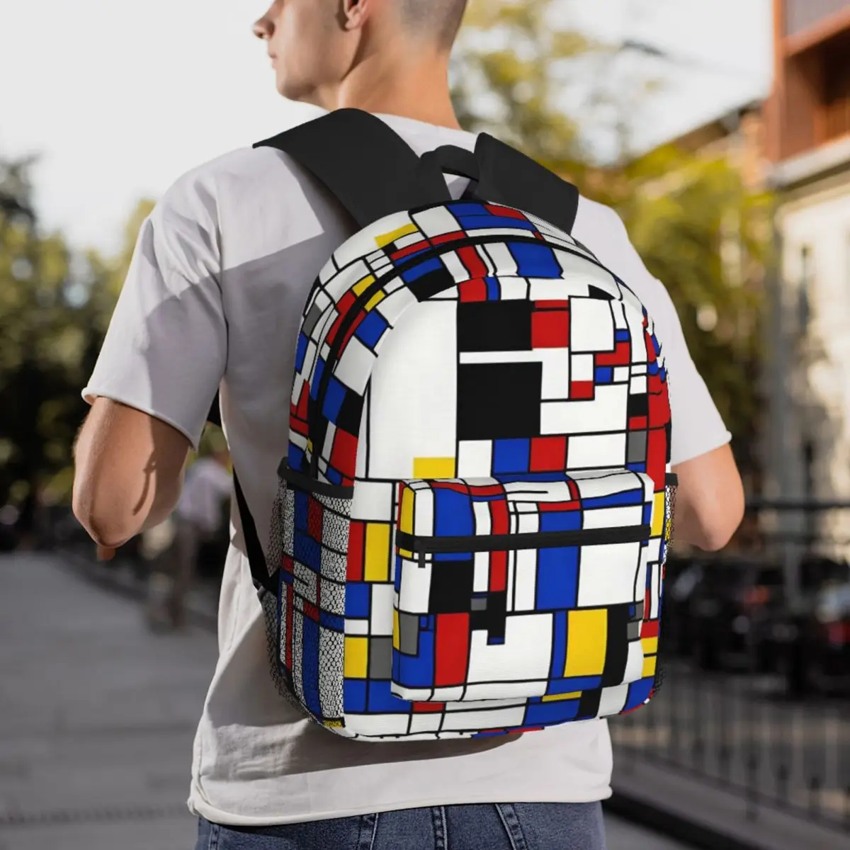 Piet Mondrian Backpack Daypack Large Capacity Boys Girls BookBag School Bag Shoulder Bags for Men Women