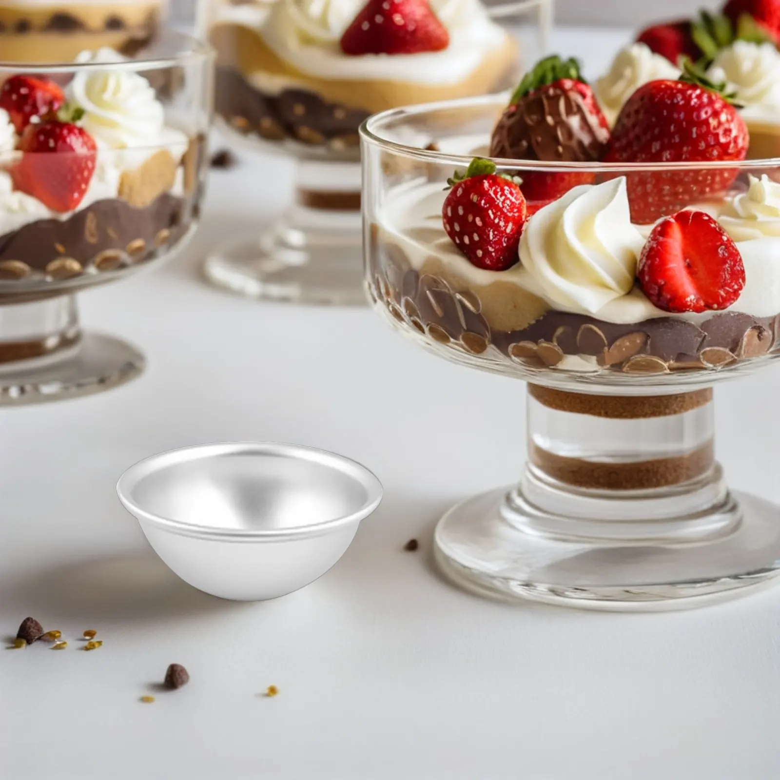 

Набор из 10 форм для выпечки в виде полусферы, из алюминиевого сплава, антипригарные 3D-формы для пудинга, желе, мусса, десертов, для праздников