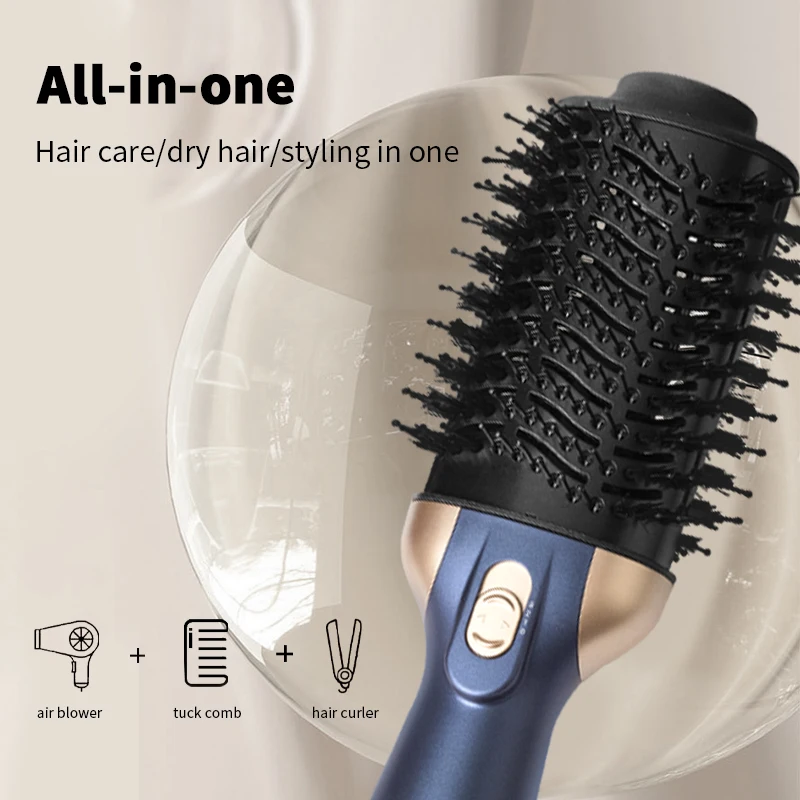 WAIKIL secador de pelo eléctrico profesional, peine de aire caliente para cabello rizado y liso, herramienta de peinado