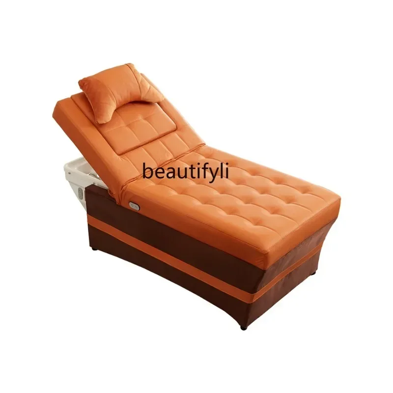 Chaise de massage de pédicure à température constante, chaise de shampoing de thérapie de la tête, canapé de cowsurpoids, fumigation d'eau, livres d'oreille intégrés, spa