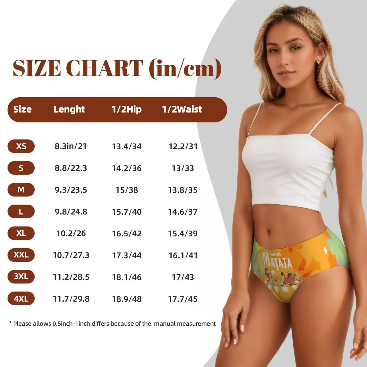 Personalizado El Rey León   Hakuna Matata-bragas de abanico de dibujos animados para mujer, ropa interior femenina suave y divertida, película de animales, calzoncillos del Rey León