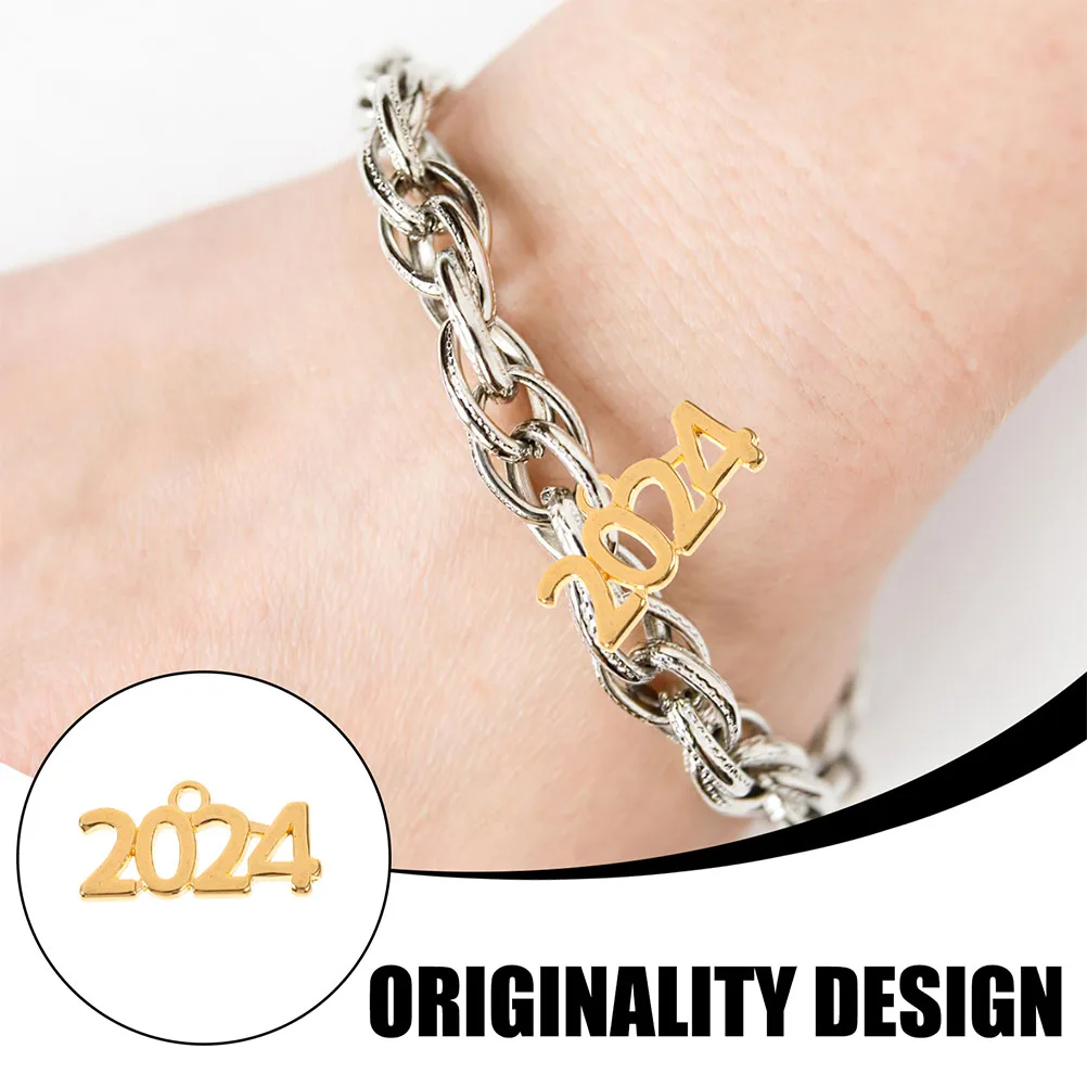 

20Pcs 2024 New Year Charms Jewelry Pendants Zinc Alloy Number Pendant For Necklace Bracelet Earring Making Accessories