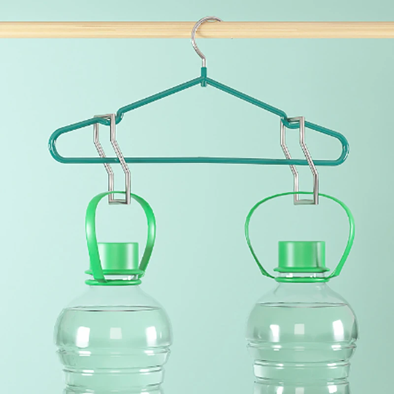 1PC Clothes Hanger Hanger With Grooves For Airing Children Adult Metal Simple Thick Non-slip Dip Plastic Coat Hanger Blue Green