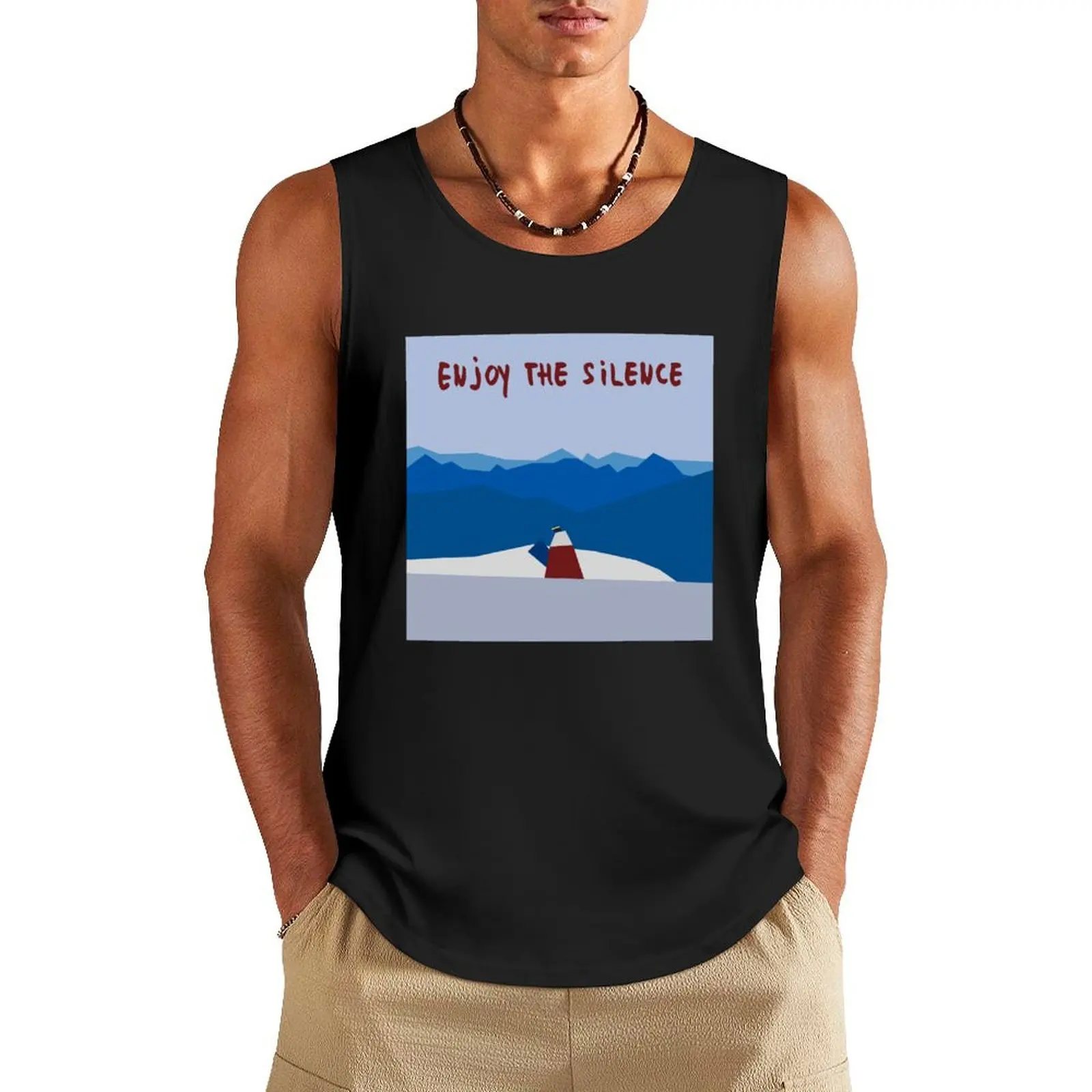 Enjoy the silence Tank Top sexy clothes men training weight vest sleeveless