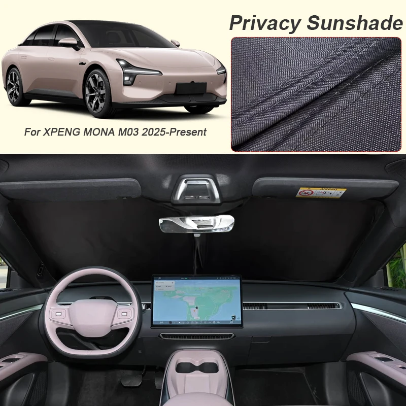 

Car Black Window Privacy Sunshade For XPENG MONA M03 2025-Present Auto Anti-UV Heat Insulation Protect Cover Interior Accessory