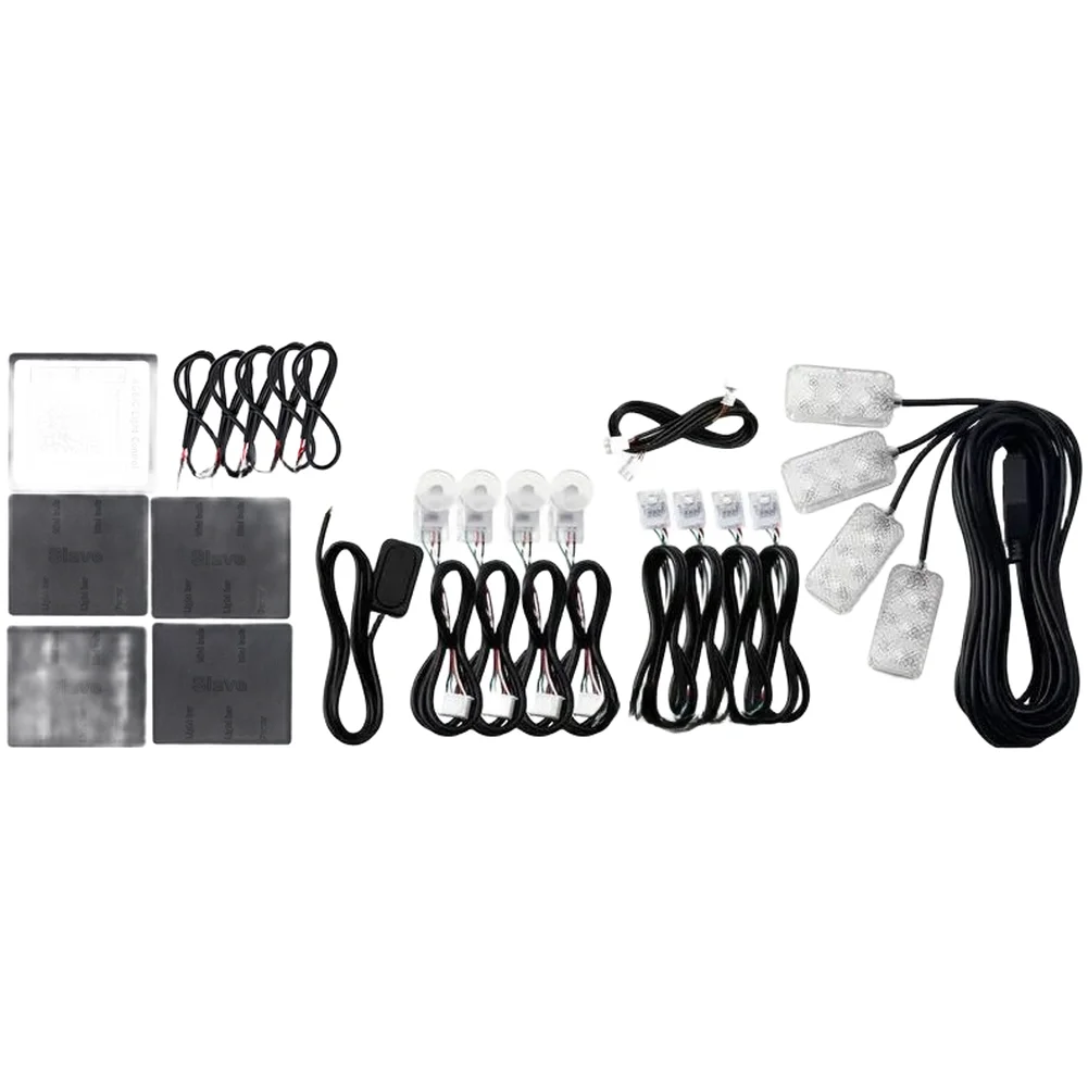 

Car Ambient Light Kit with 21-in-1 Configuration 7 LED Strips RGB 256 Colors and APP-Based Color and Brightness Control