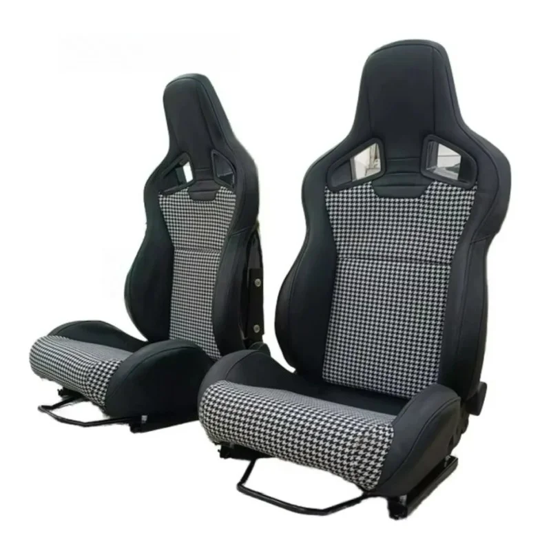 

Universal Custom Color Slider Thousand Bird Grid Black Fiberglass Back Bucket Racing Seat
