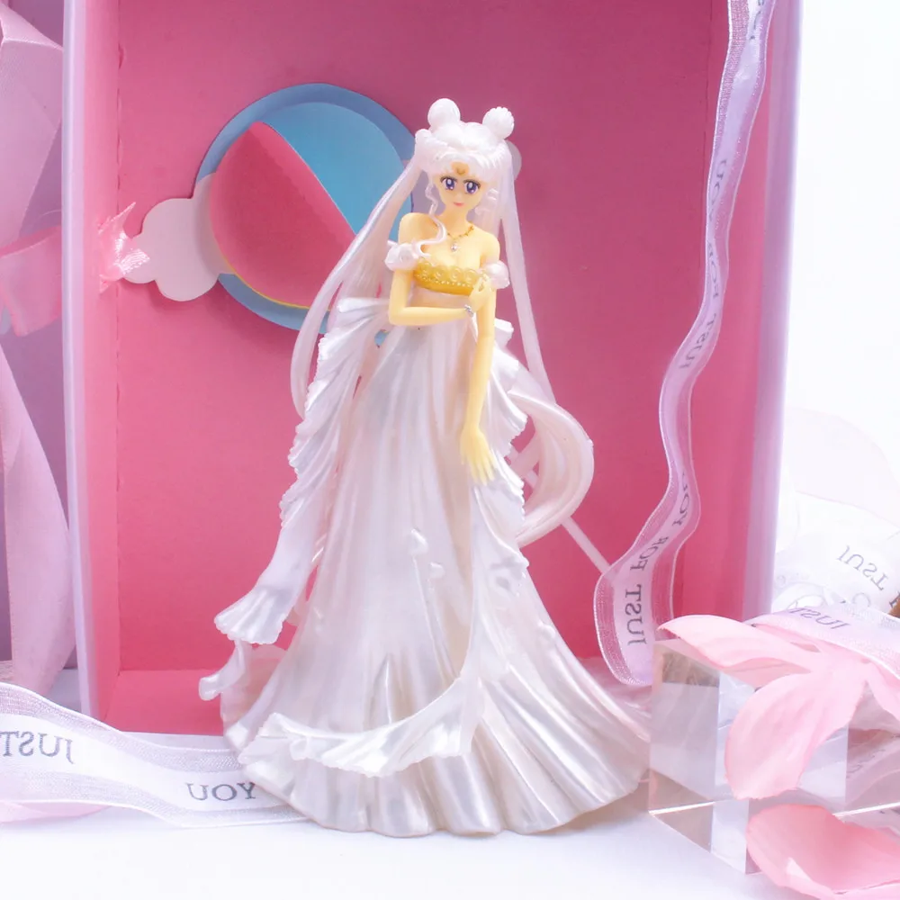 Aranyos Matróz Hold Elárusítónő 14CM tsukino usagi esküvői ruhát manöken pvc Gyermek- collectible Szobor Árverseny asztali decoratie gyerekeknek Karácsony ajándékok