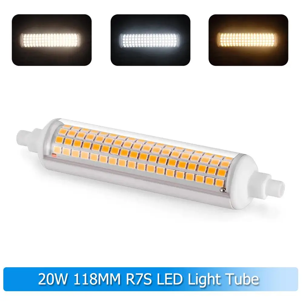 

R7s Led Bulb 118mm Warm White Light For Room 110v Lights 220v 4500k 20w Energy Saving Lamp Ceramic Lighting Bulbs Home 120v Corn