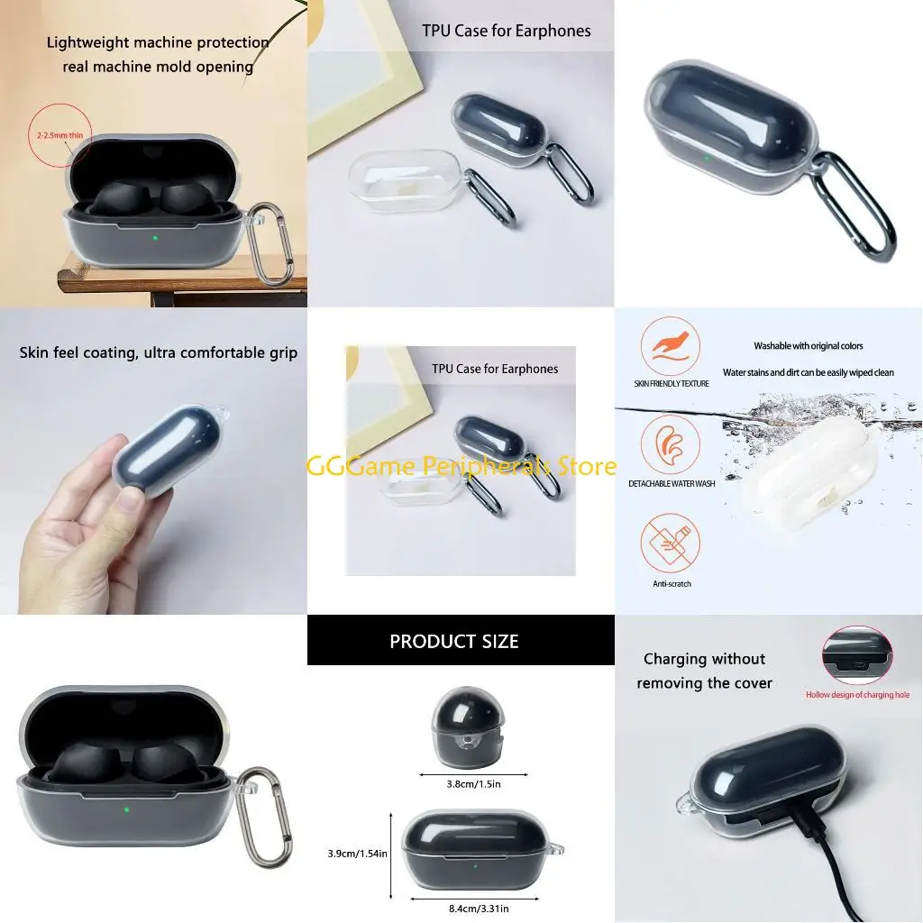 

U55B Earbud Flexible Enclosure Housing Antiscratch Dustproof Cover Shell for WF-C710N