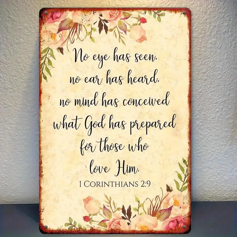 2D Flat, [2D Flat] 2D Flat - 8x12 Inch Inspirational Bible Verse Metal Wall Art - Psalm 139: 17 Floral Design with Elegant Scrip