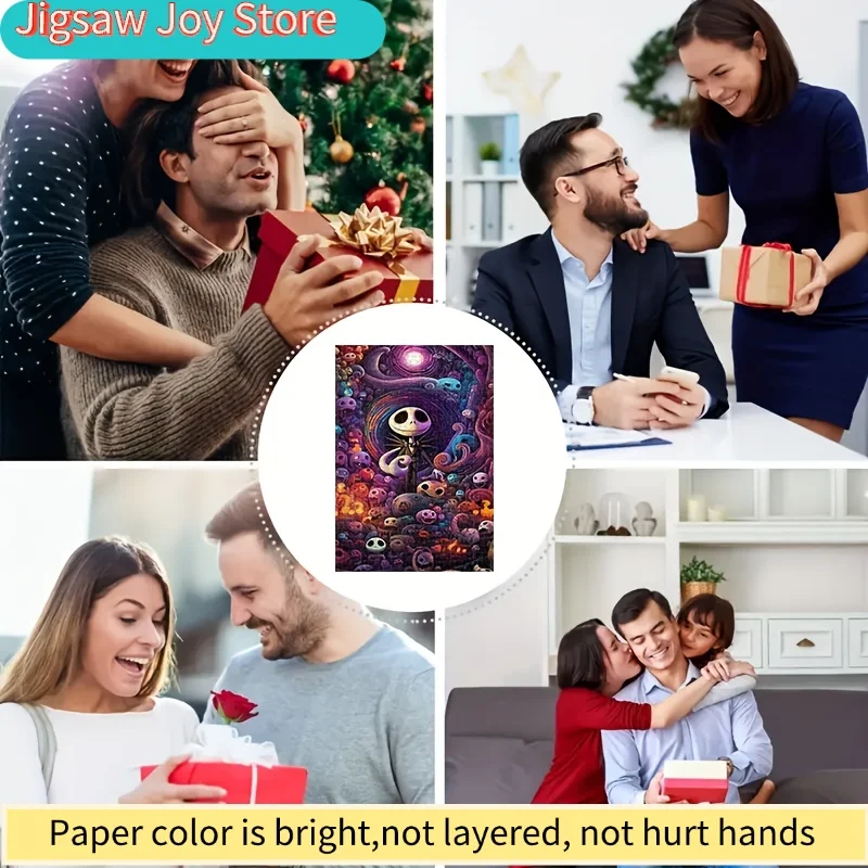 1000피스 퍼즐 DIY 선물 크리스마스 나이트메어 비포 크리스마스 잭 스켈링턴 해골 휴일 선물 캐주얼 퍼즐 게임룸 홈