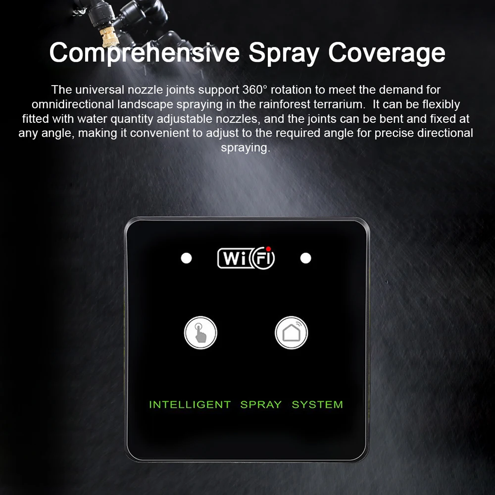 Wifi Timed Fogging System Reptile Intelligent Humidification Spray Kit Automatic Sprayer 360° Rotatable Nozzle APP Control Timer