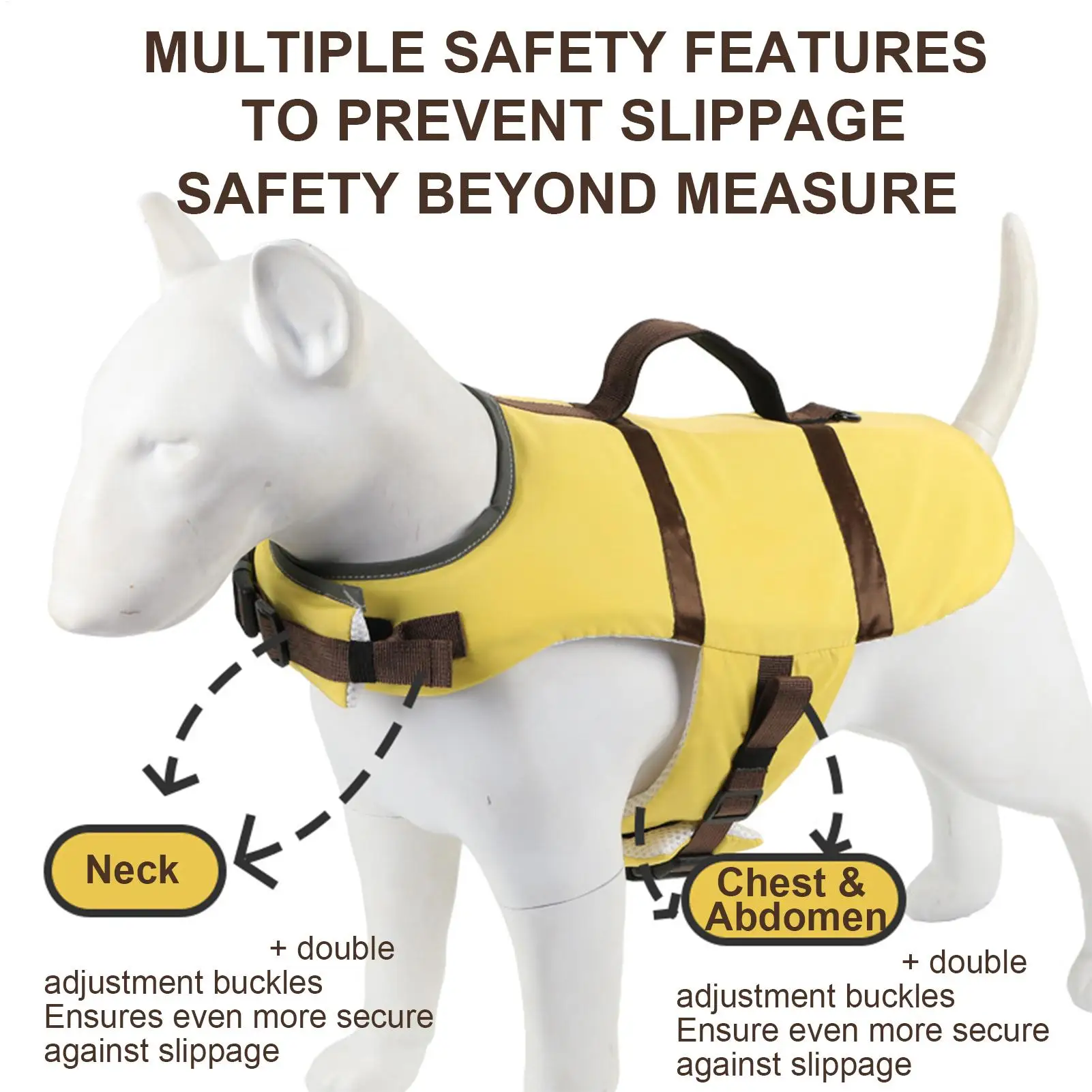 Life Vest For Dogs Adjustable Buckle Reflective Breathable Safety Jacket Swimming Life Vest Dog Clothes For Puppy Cat Pet view 3