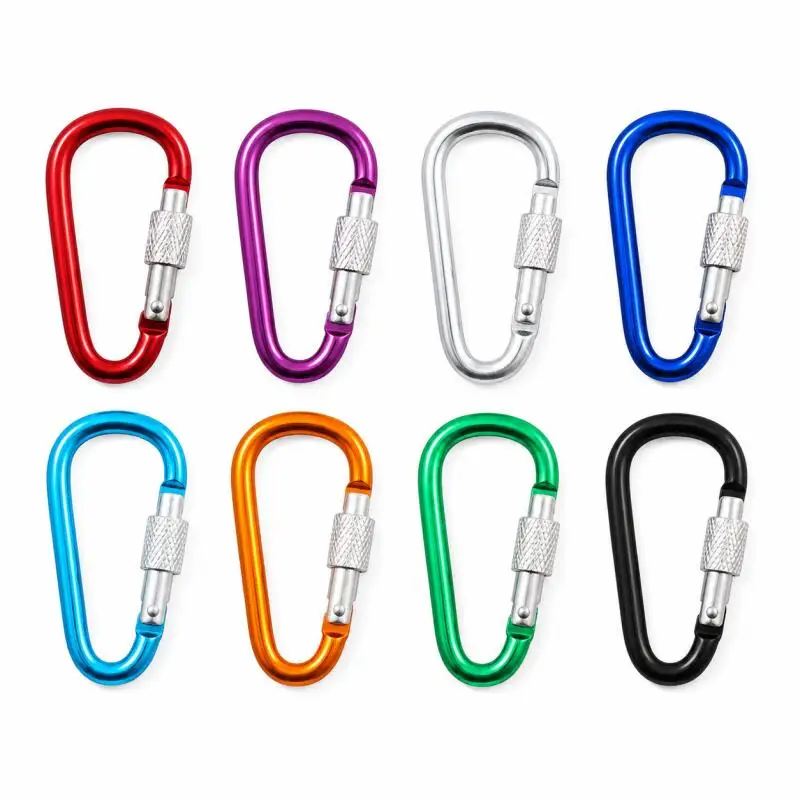 10pcs Climbing Carabiners, Colorful Keychains, Aluminum Alloy Hooks, Luggage Clips, Durables Key Accessories, Outdoor Gadgets