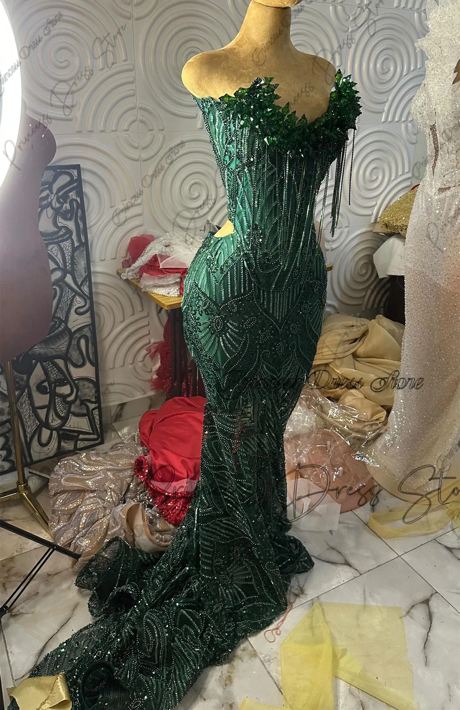 

Блестящее длинное платье-русалка для выпускного вечера с пайетками, стразами и кристаллами, вечернее платье-микси, индивидуальный пошив, 3D цветы, свадебное/праздничное платье