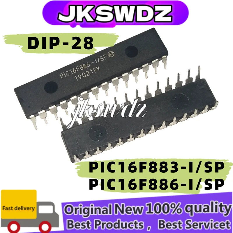 

(5-10pcs) 100% New PIC16F883-I/SP PIC16F886-I/SP PIC16F883 PIC16F886 DIP-28 Chipset