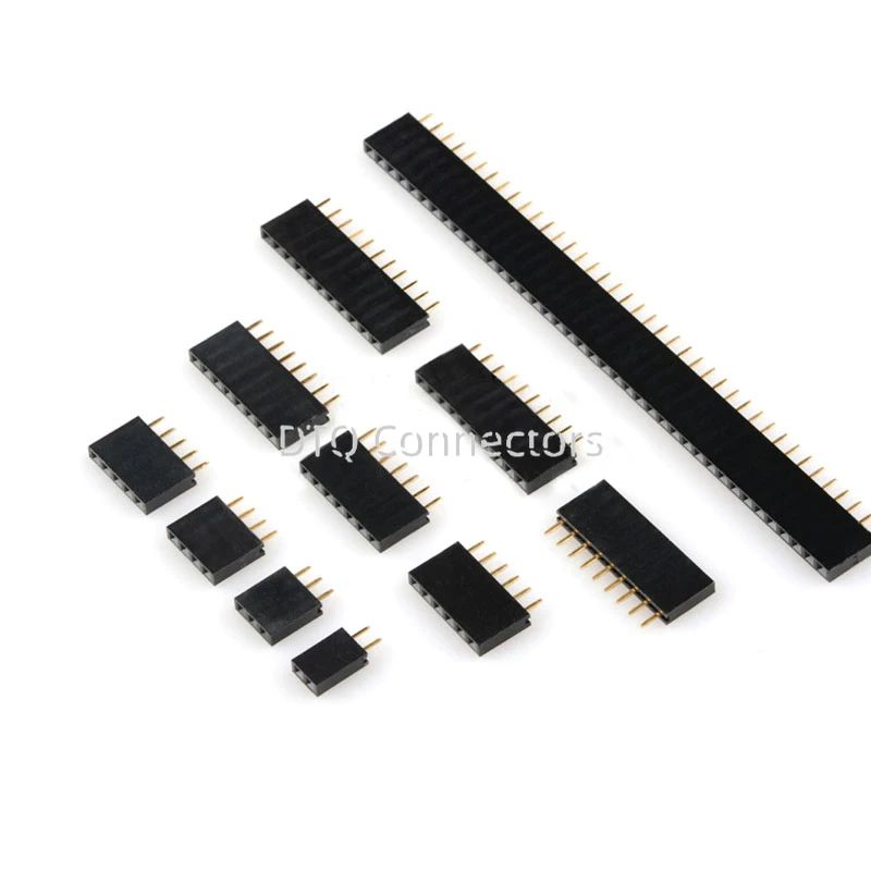10 pz singola fila Pin femmina intestazione presa passo 2.54mm 1*2P 3P 4P 6P 8P 12P 15P 20P 40P connettore Pin per Arduino