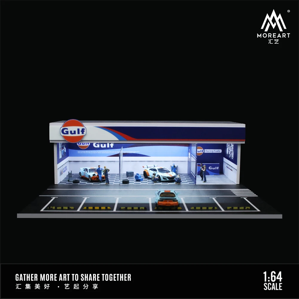 MoreArt&TimeMicro 1:64 GULF Theme Modification Store Beleuchtungsversion Montagescene