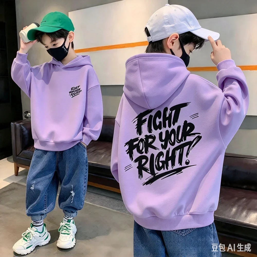 Kids Hoodies Slogan Graphic Printed Sweatshirt Boys Girls 