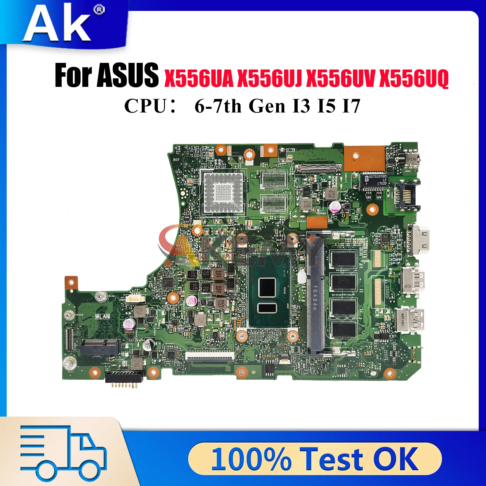 

X556UA Laptop Motherboard For ASUS FL5900U X556URK X556UQK X556U X556UJ X556UQ VM591U X556UF R558U X556UV Mainboard I3 I5 I7 CPU