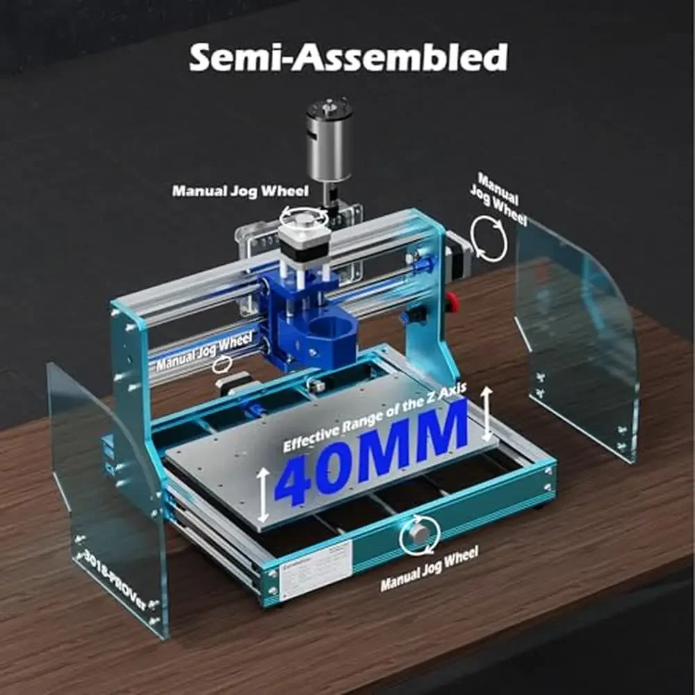 CNC 라우터 키트 조각기 목재 기계 겐미츠, 이상적인 초보자 리미트 스위치, E-스톱 Z-프로브 액세서리 알루미늄, 3018-PROVER V2