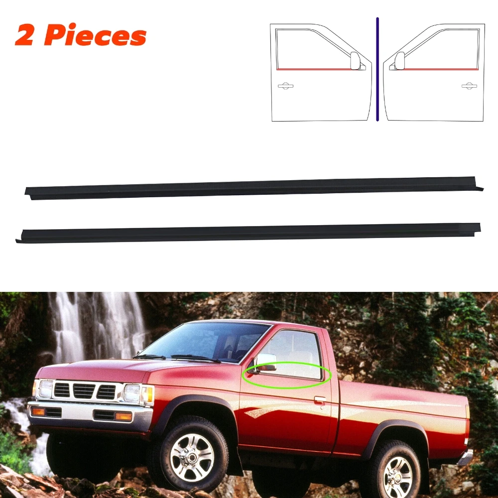 Windows Weatherstrip For Nissan Big-M D21 Hardbody Pick UP 1986-1997 Side Door Outer Glass Rubber Sealing Moulding Trim Belt