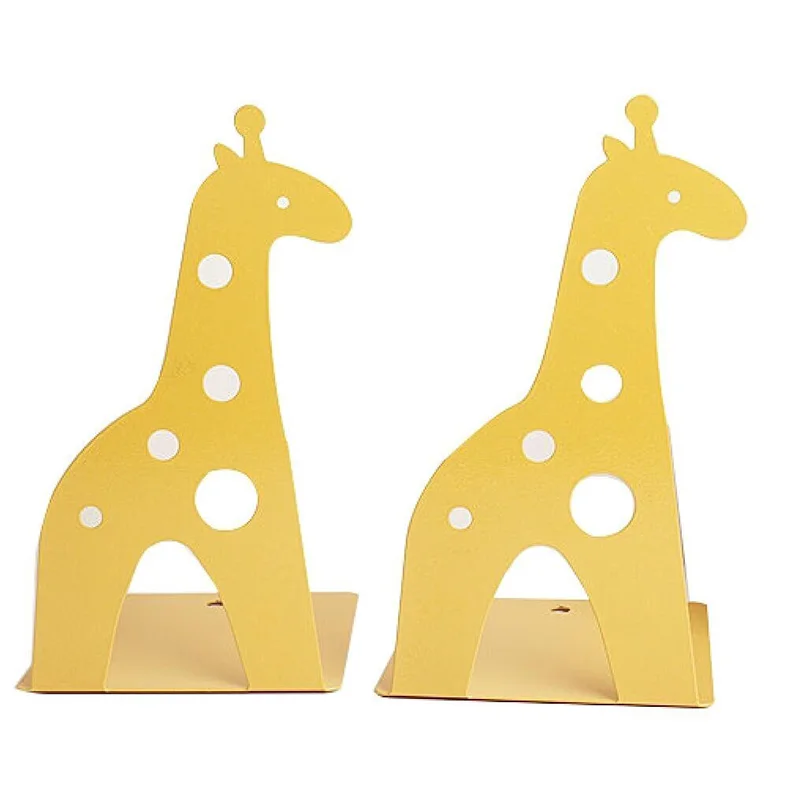 

Cute Cartoon Giraffe Shape Non Skid Bookends Bookends For Shelves For Kids Gift Decoration Art Gift (Yellow)