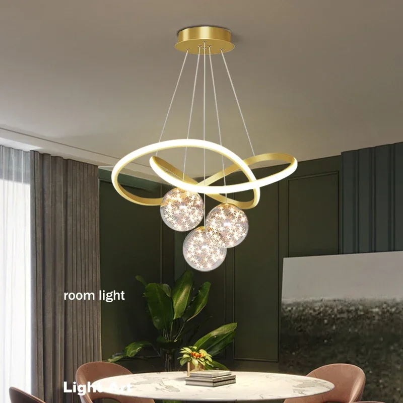 

Modern Simple Chandeliers Glass Ball for Dining Living Room Kitchen Island Bedroom Home Decor Pendant Lamp Indoor Lights Fixture