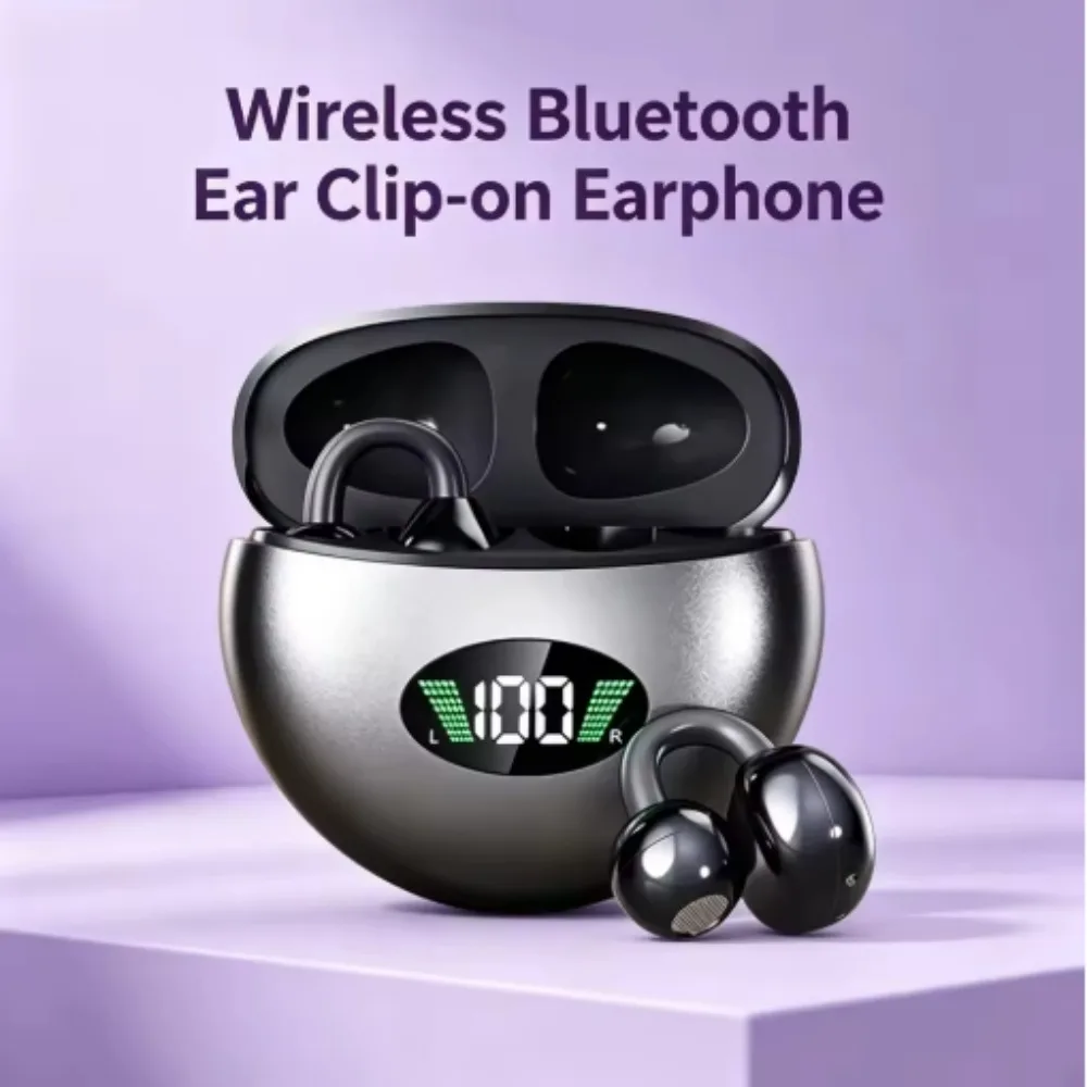 Fones de Ouvido Bluetooth Sem Fio 2028 Q71 com Clip, Som de Alta Qualidade para Xiaomi, Fones de Ouvido com Display LED, Headset para Música e Esportes