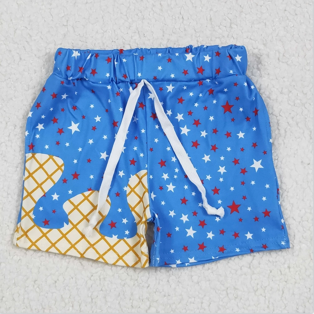 

Wholesale Toddler Baby Boy Blue Drip Stars Pockets Team Shorts Clothing Kids Boutique Children Toddler Clothes Shorts Bottom