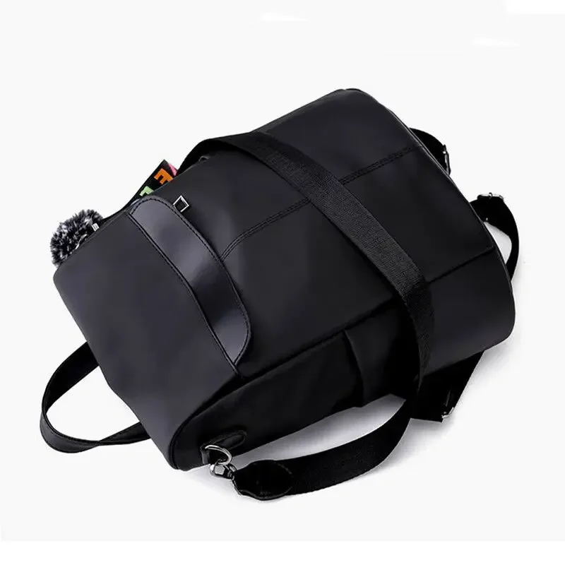 Fashion Backpack 14 inch Laptop Backpacks Women Travel Bags Solid Color School Bag Detachable Shoulder Strap Shoulder Bag