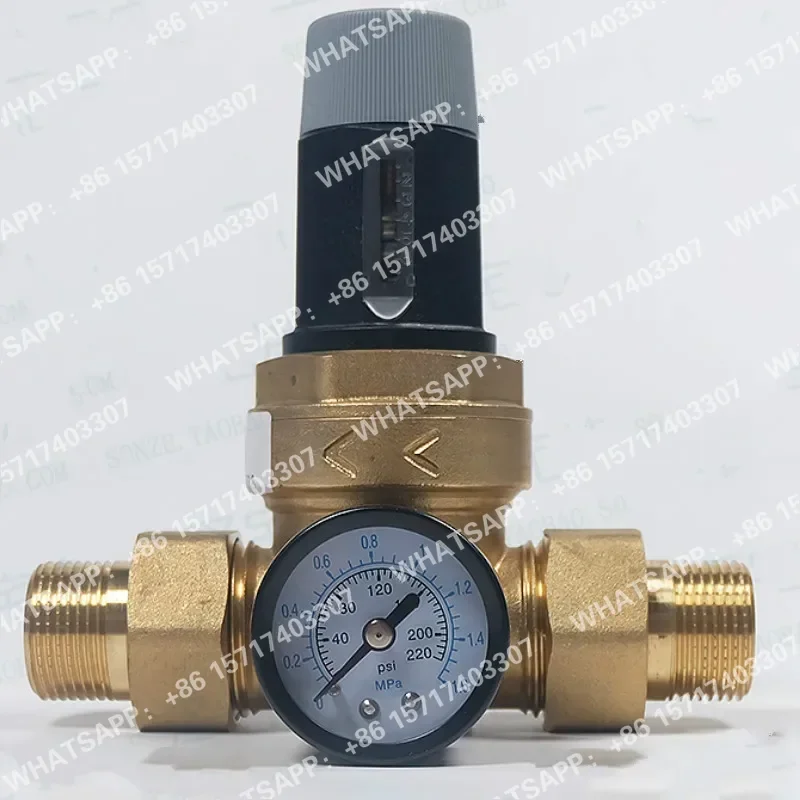regulateur-de-pression-d'eau-en-laiton-reducteur-dn25-reglable-avec-jauge-valve-de-reduction-de-pression-01-16mpa-une-piece