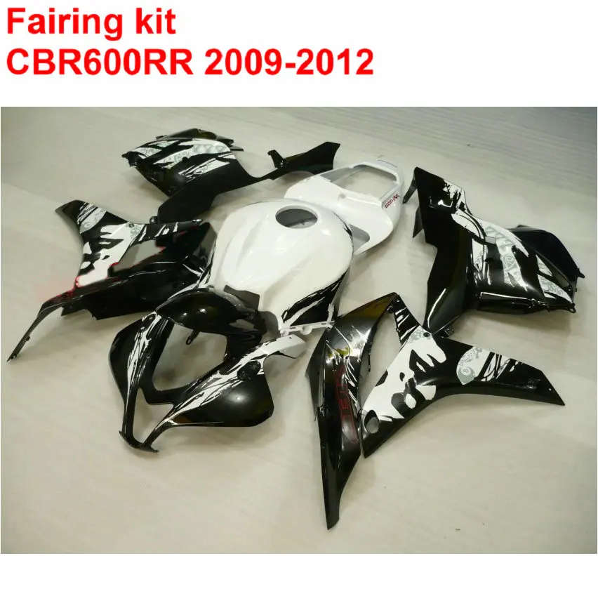 

ZXMT ABS Full Fairing Kit For HONDA CBR600RR 2009 2010 2011 2012 CBR 600 RR Black White Plastic Fairings 09-12 SZ9