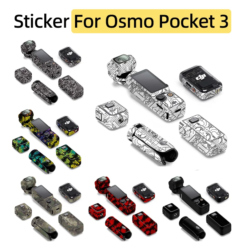 For DJI Osmo Pocket 3 Sports Camera Stickers Anti-scratch Protective Film Personalized Refit Decals Waterproof Skin Accessories