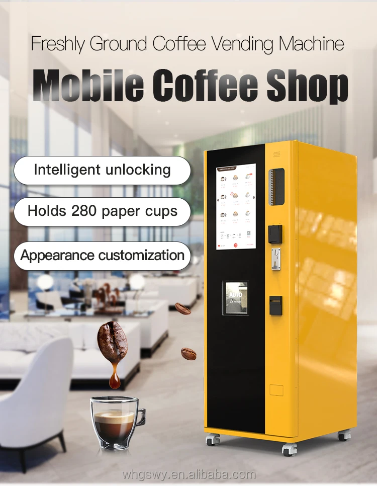 Customized Newest Technology Fully Automatic Commercial Bean to Cup Coffee Vending Machine With Five Bucket Drop Cups