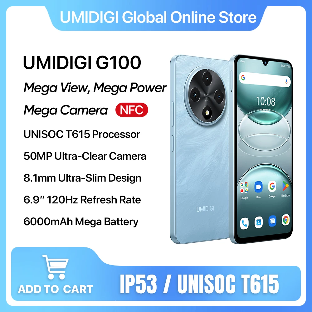 UMIDIGI G100 Smartphone Android 14,NFC 6000mAh ,Celular 6.9