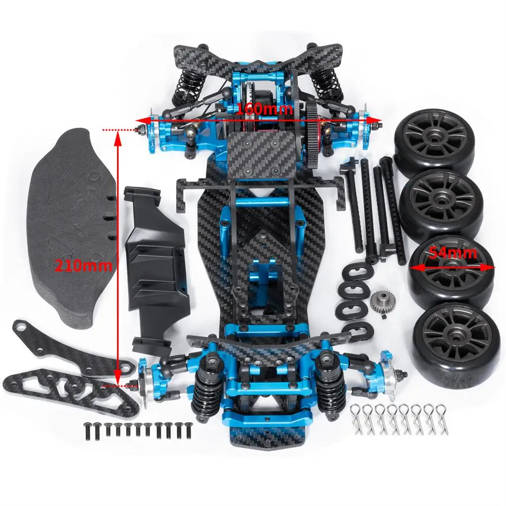 Aluminum Alloy & CF MR Chassis Frame Set for Sakura D5 1/10 RC Drift Car Model Upgrade Parts