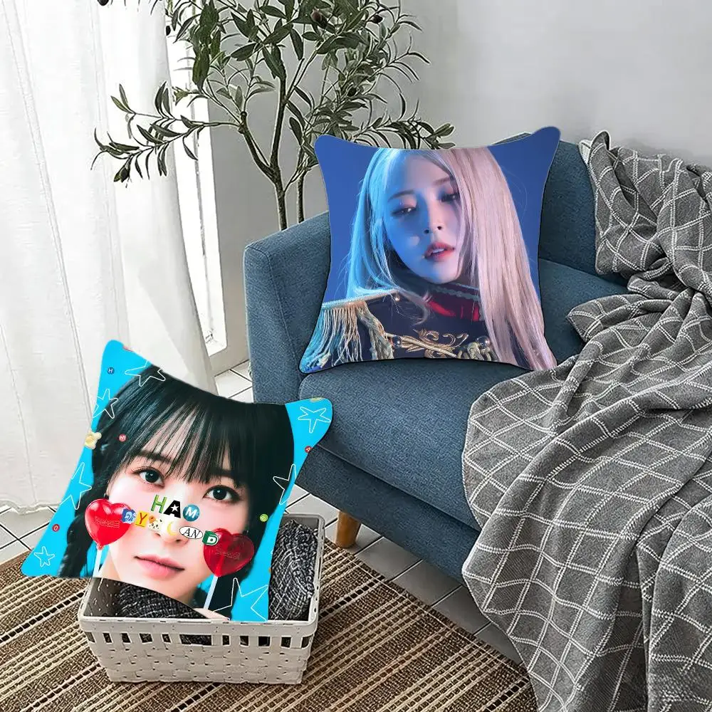 Cool Kpop Female Rapper M-Moon Byul Cushion Cover Fluffy velvet Nordic style plush Living room sofa decorative
